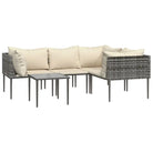 Moderne tuinset van poly rattan met grijs materiaal en staal afmetingen - Tuinsets