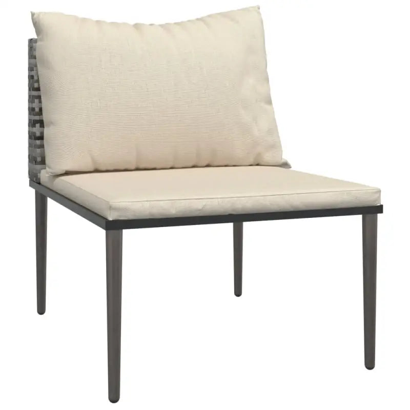 Moderne tuinset van poly rattan met grijs materiaal en staal afmetingen - Tuinsets