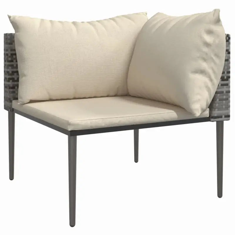 Moderne tuinset van poly rattan met grijs materiaal en staal afmetingen - Tuinsets