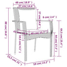Moderne tuinset van poly rattan met massief acaciahout en gepoedercoat staal - Tuinsets