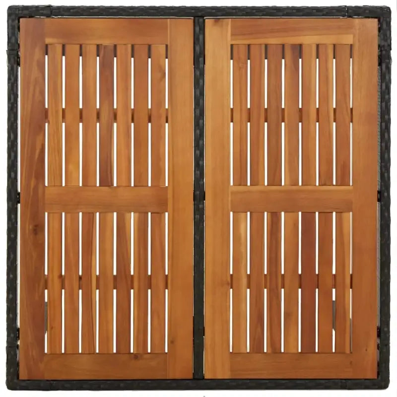 Moderne tuinset van poly rattan met massief acaciahout en gepoedercoat staal - Tuinsets