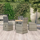 Moderne tuinset van poly rattan voor dining en ontspanning - 90 cm tafellengte / 1 / 4x stoel + tafel - Tuinsets