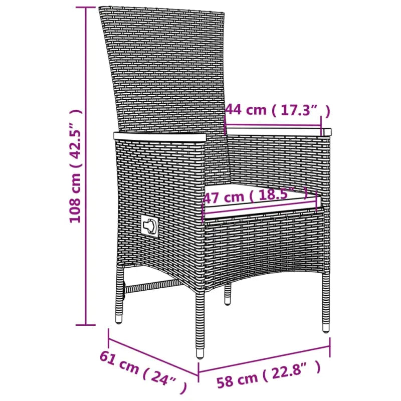 Moderne Tuinset van Poly Rattan voor Eten en Relaxen - Tuinsets