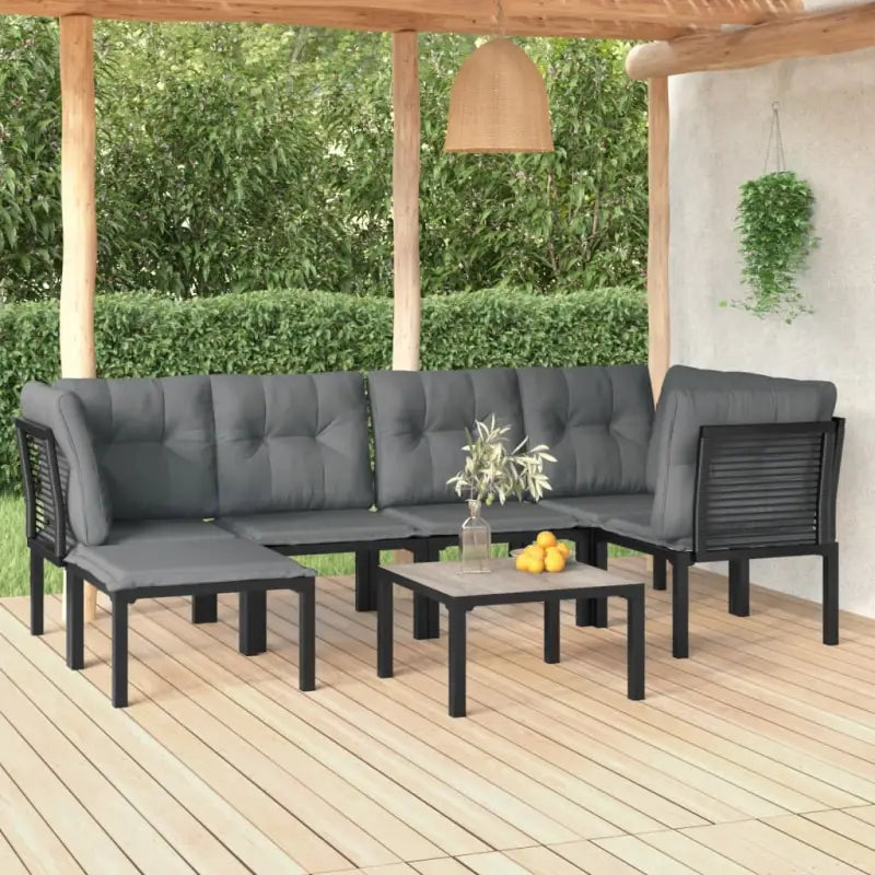 Moderne tuinsets met gepoedercoat staal en stijlvolle afmetingen - 3x hoek + 2x midden + voetensteun + Tafel - Tuinsets