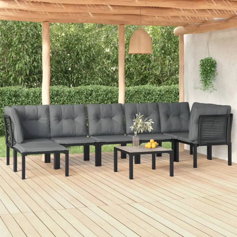 Moderne tuinsets met gepoedercoat staal en stijlvolle afmetingen - 3x hoek + 3x midden + voetensteun + Tafel - Tuinsets