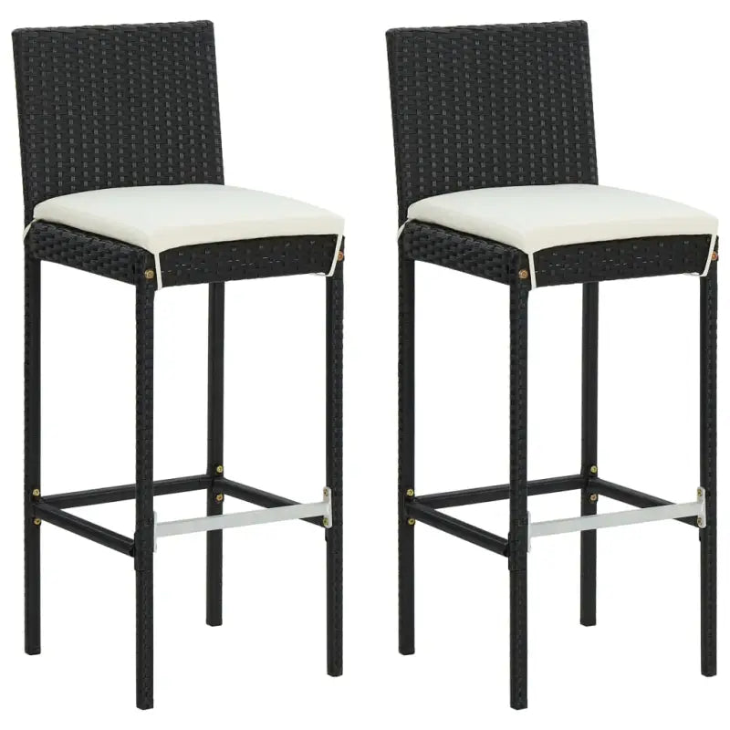 Moderne tuinstoelen met poly rattan voor een eigentijdse eetruimte - Zwart / 2 - Tuinstoelen