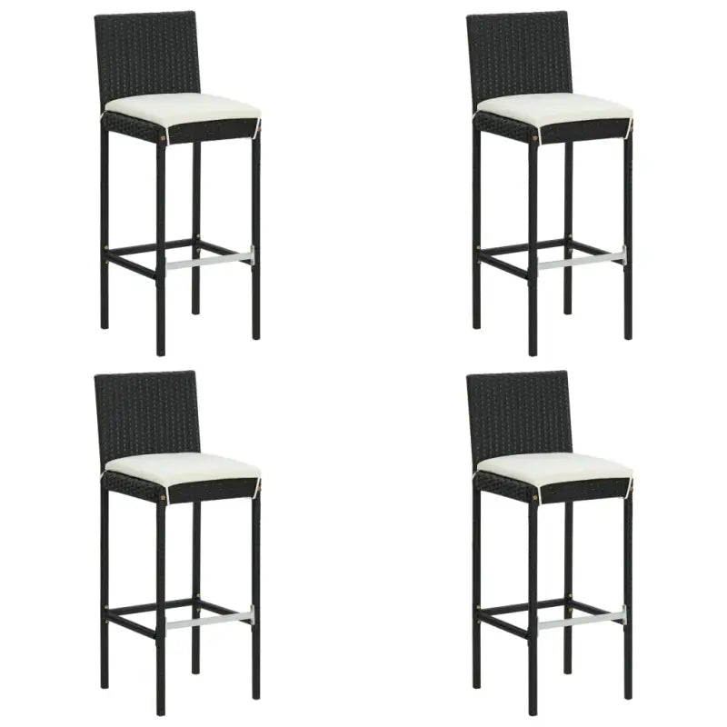 Moderne tuinstoelen met poly rattan voor een eigentijdse eetruimte - Zwart / 4 - Tuinstoelen