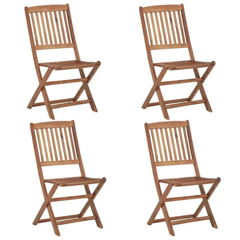 Moderne tuinstoelen set met massief acaciahout voor tuin of terras - 4 / Zonder armleuning - Tuinstoelen