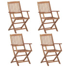 Moderne tuinstoelen set met massief acaciahout voor tuin of terras - 4 / Met armleuning - Tuinstoelen
