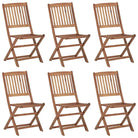 Moderne tuinstoelen set met massief acaciahout voor tuin of terras - 6 / Zonder armleuning - Tuinstoelen