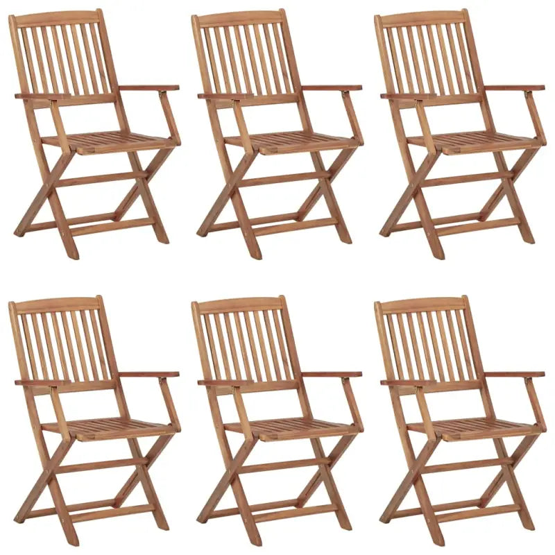 Moderne tuinstoelen set met massief acaciahout voor tuin of terras - 6 / Met armleuning - Tuinstoelen