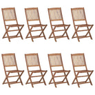 Moderne tuinstoelen set met massief acaciahout voor tuin of terras - 8 / Zonder armleuning - Tuinstoelen