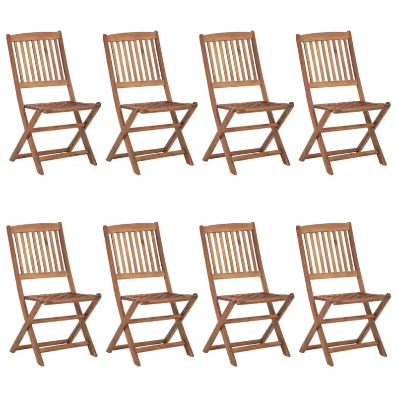 Moderne tuinstoelen set met massief acaciahout voor tuin of terras - 8 / Zonder armleuning - Tuinstoelen