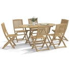 Moderne tuinstoelen van massief acaciahout voor buitengebruik - Lichtbruin / 6 / Zonder armleuning - Tuinstoelen