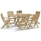 Moderne tuinstoelen van massief acaciahout voor buitengebruik - Lichtbruin / 6 / Met armleuning - Tuinstoelen