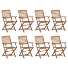 Moderne tuinstoelen van massief acaciahout voor buitengebruik - Bruin / 8 / Met armleuning - Tuinstoelen