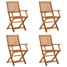 Moderne tuinstoelen van massief acaciahout voor buitengebruik - Bruin / 4 / Met armleuning - Tuinstoelen