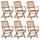 Moderne tuinstoelen van massief acaciahout voor buitengebruik - Bruin / 6 / Met armleuning - Tuinstoelen