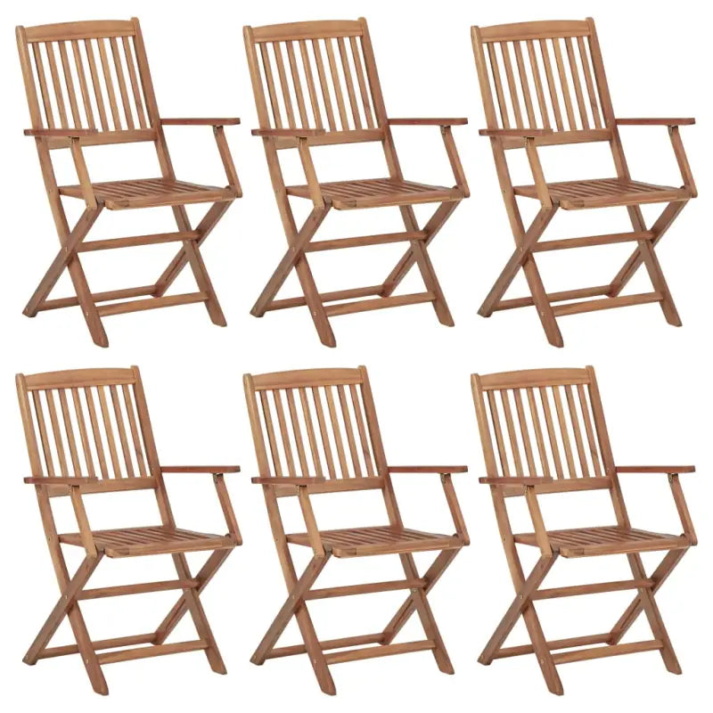Moderne tuinstoelen van massief acaciahout voor buitengebruik - Bruin / 6 / Met armleuning - Tuinstoelen