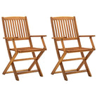Moderne tuinstoelen van massief acaciahout voor buitengebruik - Bruin / 2 / Met armleuning - Tuinstoelen