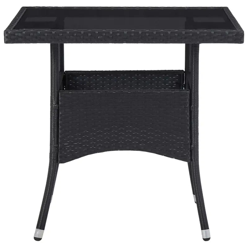 Moderne tuintafel met poly rattan en gehard glas voor buitengebruik - Tuinsets