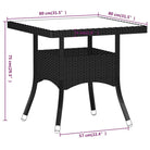 Moderne tuintafel met poly rattan en gehard glas voor buitengebruik - Tuinsets