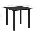 Moderne Tuintafel met Stalen Frame voor Tuin en Eetkamer - 80 x 80 x 74 cm / 1 - Tuintafels