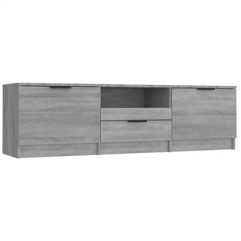 Moderne Tv-meubel in bewerkt hout met stevig blad en grijs sonoma afwerking - Tv-meubels