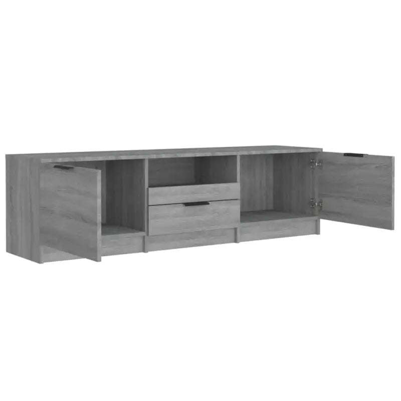 Moderne Tv-meubel in bewerkt hout met stevig blad en grijs sonoma afwerking - Tv-meubels