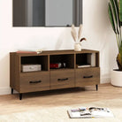 Moderne TV-meubel van bewerkt hout in hoogglans wit - bruin eikenkleur / 1 - Tv-meubels