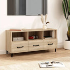 Moderne TV-meubel van bewerkt hout in hoogglans wit - Sonoma eiken / 1 - Tv-meubels