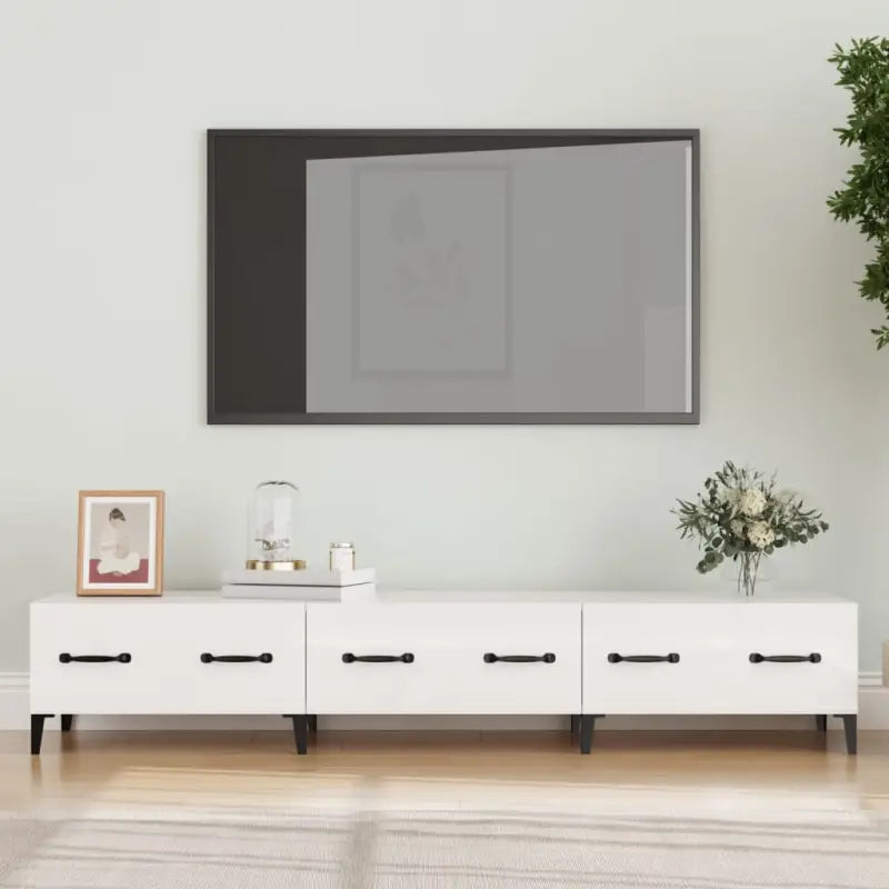 Moderne tv-meubel van bewerkt hout voor in je woonkamer - Hoogglans wit / 1 - Tv-meubels