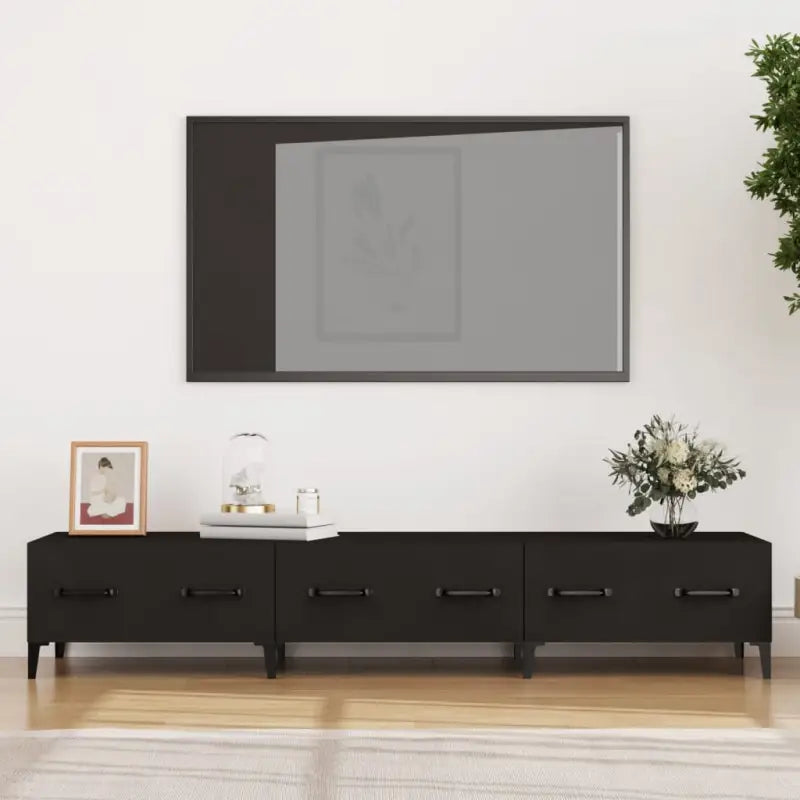 Moderne tv-meubel van bewerkt hout voor in je woonkamer - Zwart / 1 - Tv-meubels
