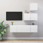Moderne TV Meubelset Van Behandeld Hout Met Veel Opbergruimte - Wit / 1 / 60 cm - Tv-meubels