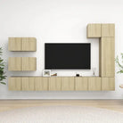 Moderne tv-meubelset van bewerkt hout met veel opbergruimte - Sonoma eiken / 8 / 60 cm - Tv-meubels