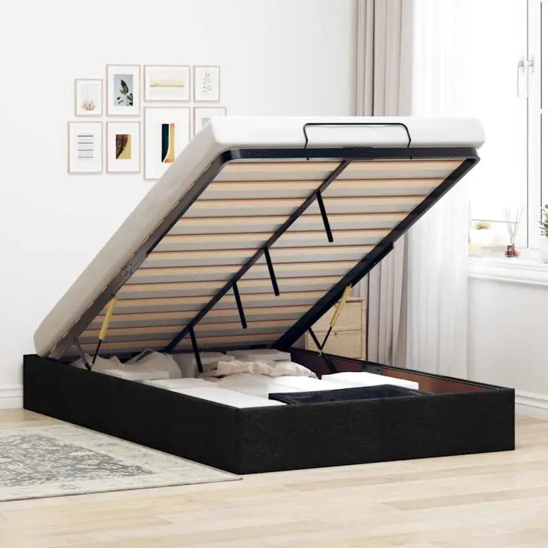 Moderne voetenbank met opbergruimte en ademend vermogen voor boxspring nodig - Zwart / 120 x 190 cm - Bedden & bedframes