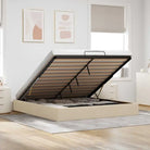 Moderne voetenbank met opbergruimte en ademend vermogen voor boxspring nodig - Crème / 160 x 200 cm - Bedden & bedframes