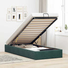 Moderne voetenbankje met opbergfunctie en geschikt voor boxspring nodig - Donkergroen / 90 x 200 cm - Bedden & bedframes