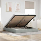 Moderne voetenbankje met opbergfunctie en geschikt voor boxspring nodig - Lichtgrijs / 180 x 200 cm - Bedden & bedframes