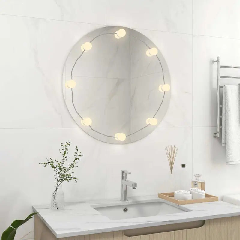 Moderne wandspiegel met LED-verlichting voor slaapkamer en woonkamer - Φ 70 cm / 1 / Met LED’s - Spiegels