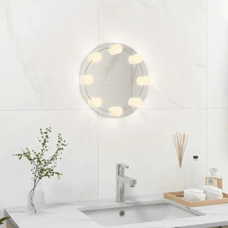 Moderne wandspiegel met LED-verlichting voor slaapkamer en woonkamer - Φ 30 cm / 1 / Met LED’s - Spiegels
