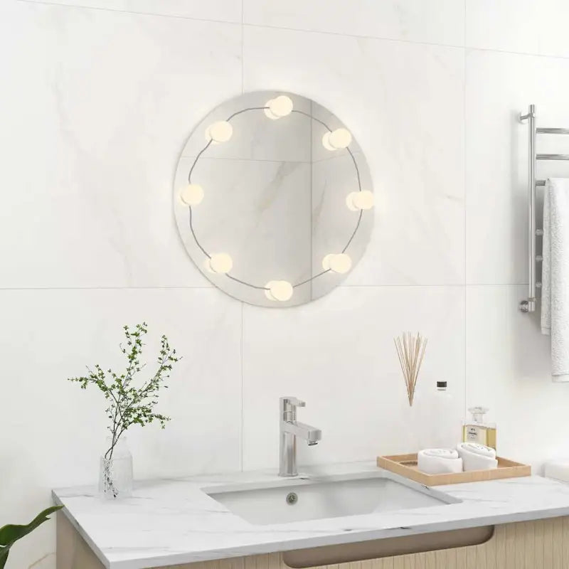 Moderne wandspiegel met LED-verlichting voor slaapkamer en woonkamer - Φ 40 cm / 1 / Met LED’s - Spiegels