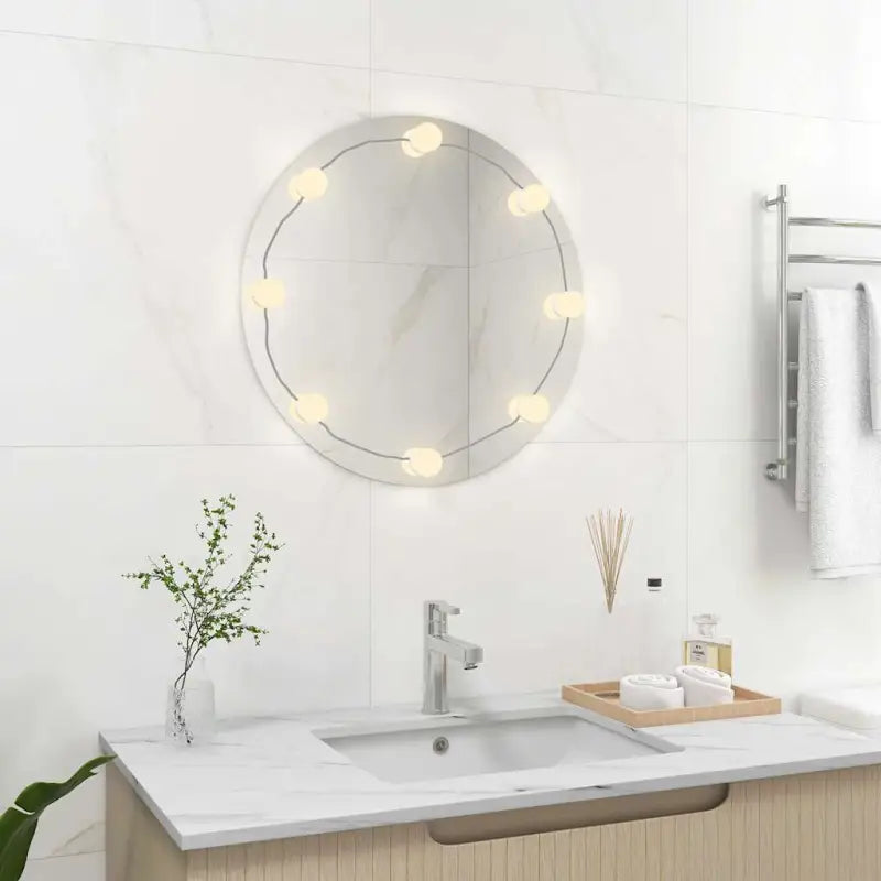 Moderne wandspiegel met LED-verlichting voor slaapkamer en woonkamer - Φ 60 cm / 1 / Met LED’s - Spiegels
