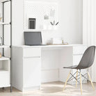 Moderne witte studiebureau van bewerkt hout voor een productieve werkplek - Bureaus