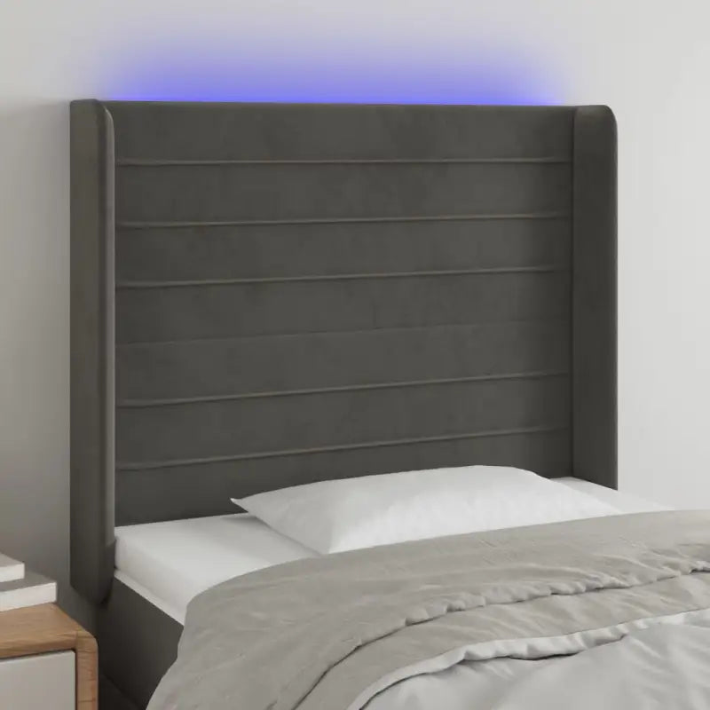 Moderno LED Hoofdbord en Voetbord voor Elke Slaapkamer - Donkergrijs / 83 x 16 x 118/128 cm / 1 - Hoofdborden