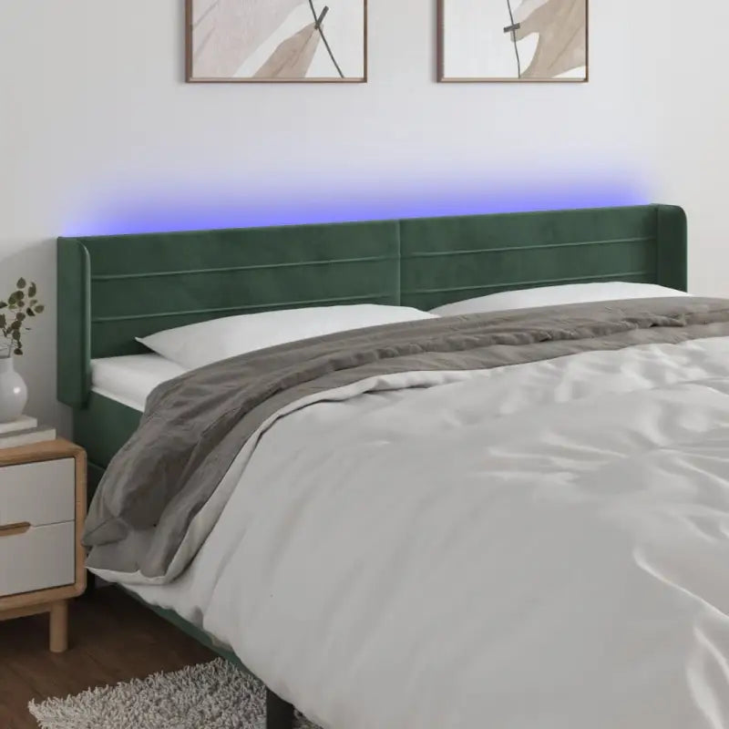 Moderno LED Hoofdbord en Voetbord voor Elke Slaapkamer - Donkergroen / 203 x 16 x 78/88 cm / 1 - Hoofdborden