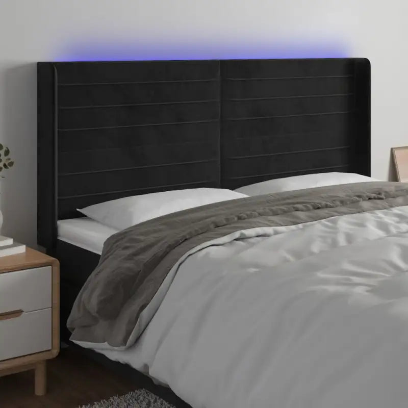 Moderno LED Hoofdbord en Voetbord voor Elke Slaapkamer - Zwart / 203 x 16 x 118/128 cm / 1 - Hoofdborden en voetborden