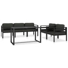 Modulair design tuinset van aluminium voor stijl en comfort - 2x hoek + midden + 2x Fauteuil + Tafel - Tuinsets