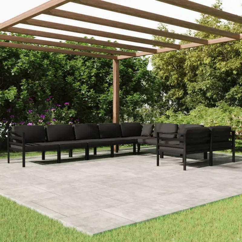 Modulair design tuinset van aluminium voor stijl en comfort - 4x hoek + 5x midden - Tuinsets