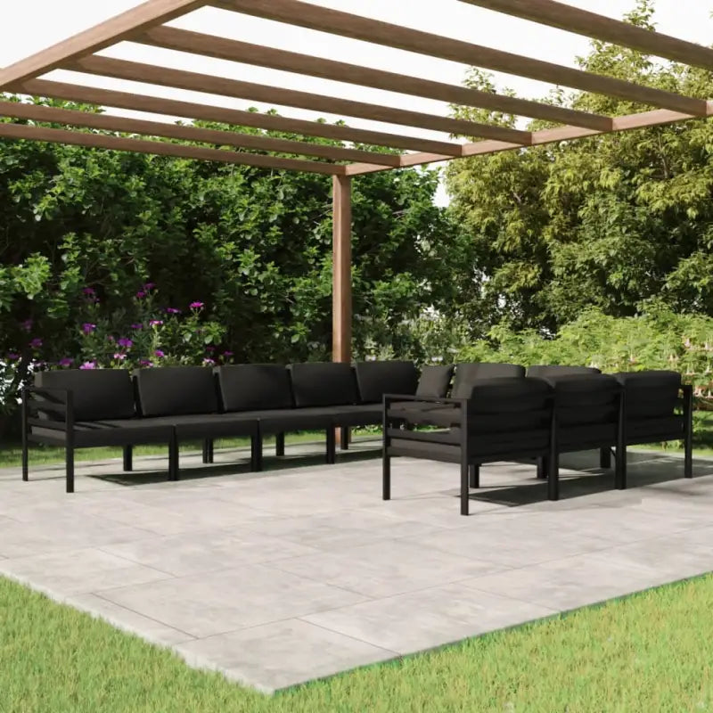 Modulair design tuinset van aluminium voor stijl en comfort - 4x hoek + 6x midden - Tuinsets